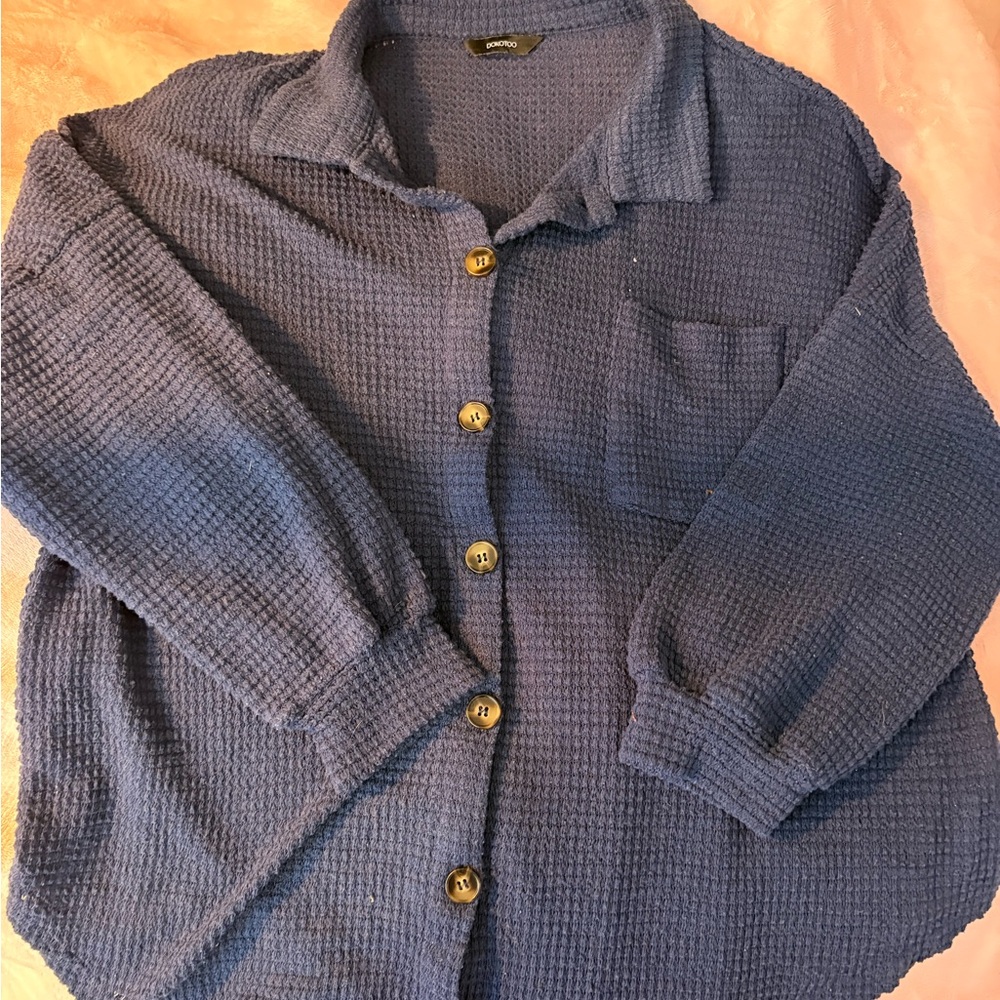 Women's Blue Button Down Shirt